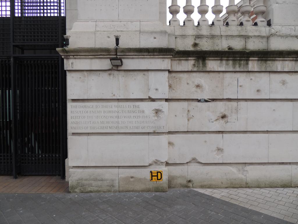 This building still shows shell damage from World War II