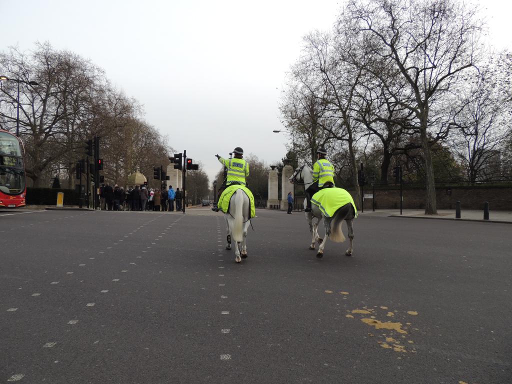 Horse Police stopping traffic