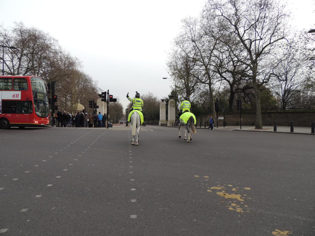 Horse Police stopping traffic