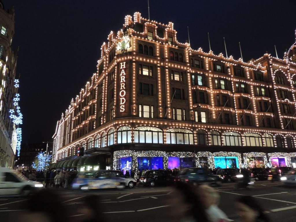 Harrods all lit up for Christmas - Very Expensive