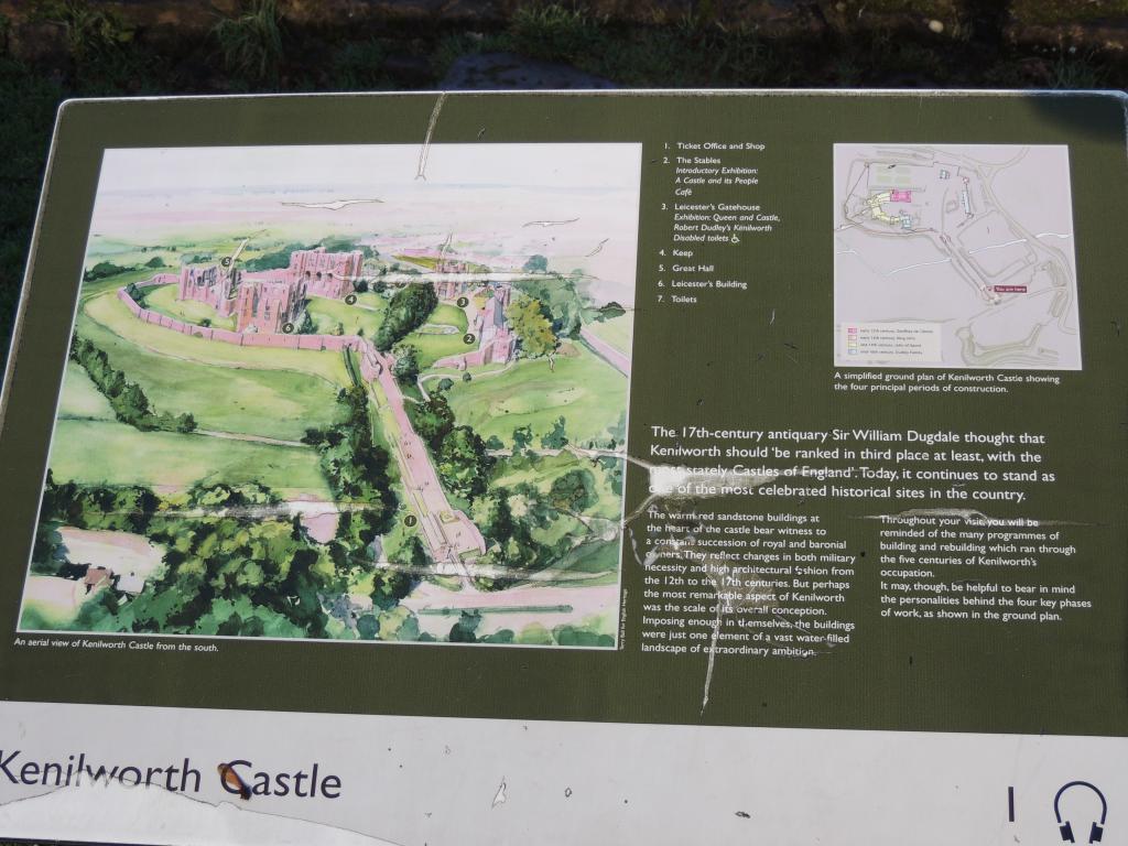 The first stop on the audio tour Kenilworth Castle