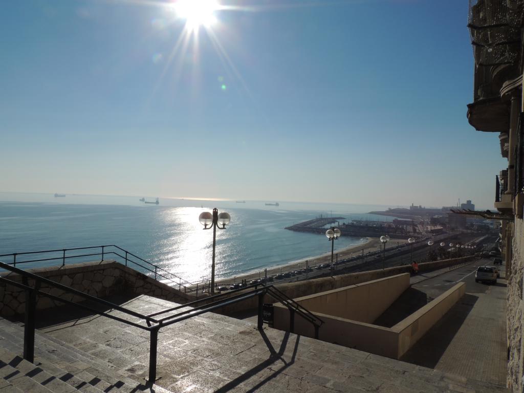 View of one of Tarragonas beaches and the Mediterranean