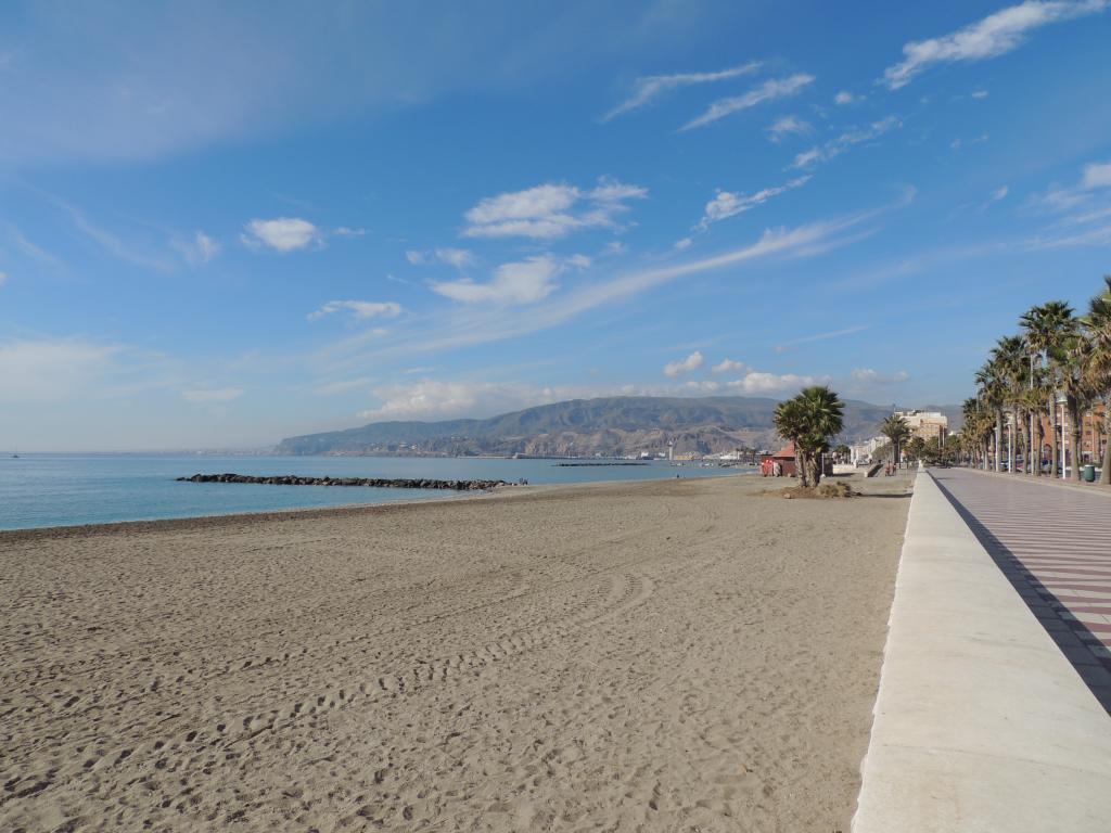 The dark sands of the Almerian beaches