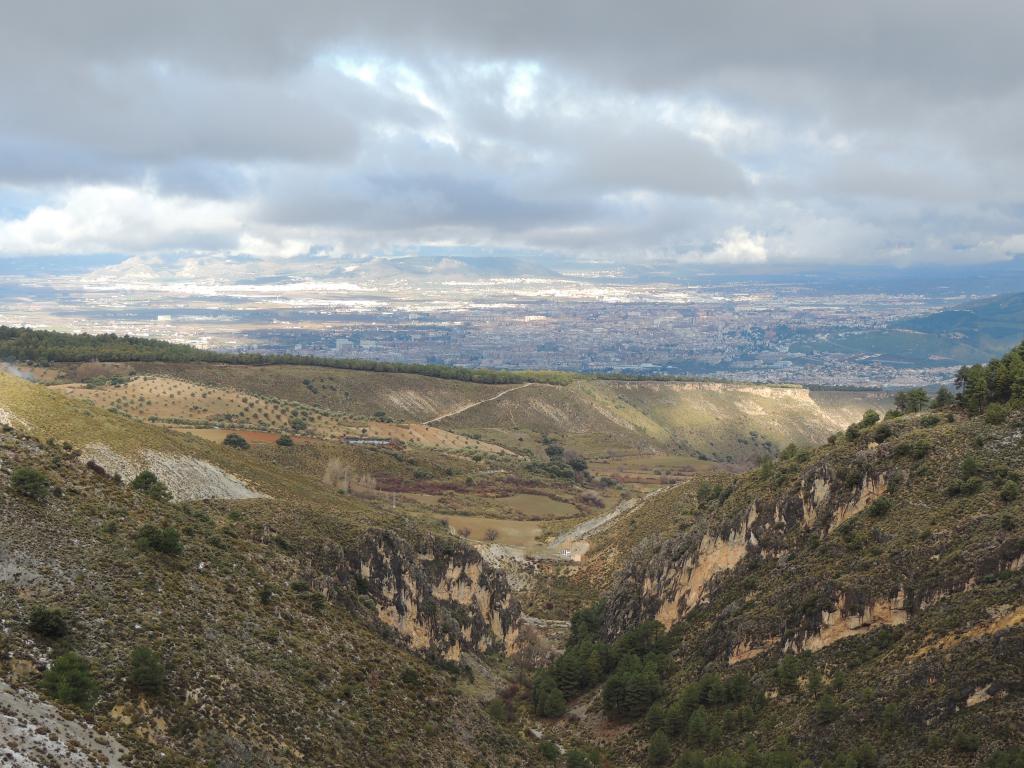 Our first views of Granada on the climb up Cerro Huenes