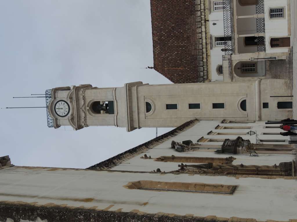 The clock tower labelled "The bitch" by the students due to it going off at 6:45 am each morning and in the past they then had 15 minutes to get to class or get locked out for the day