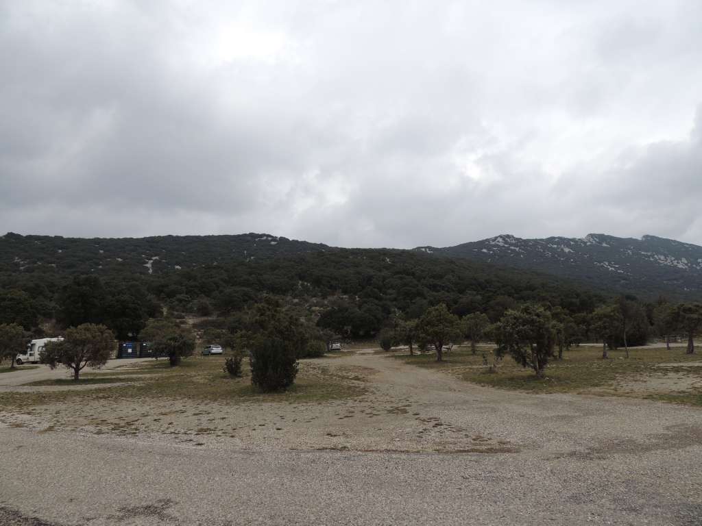 The view of the car park where we started with the mountain in the background