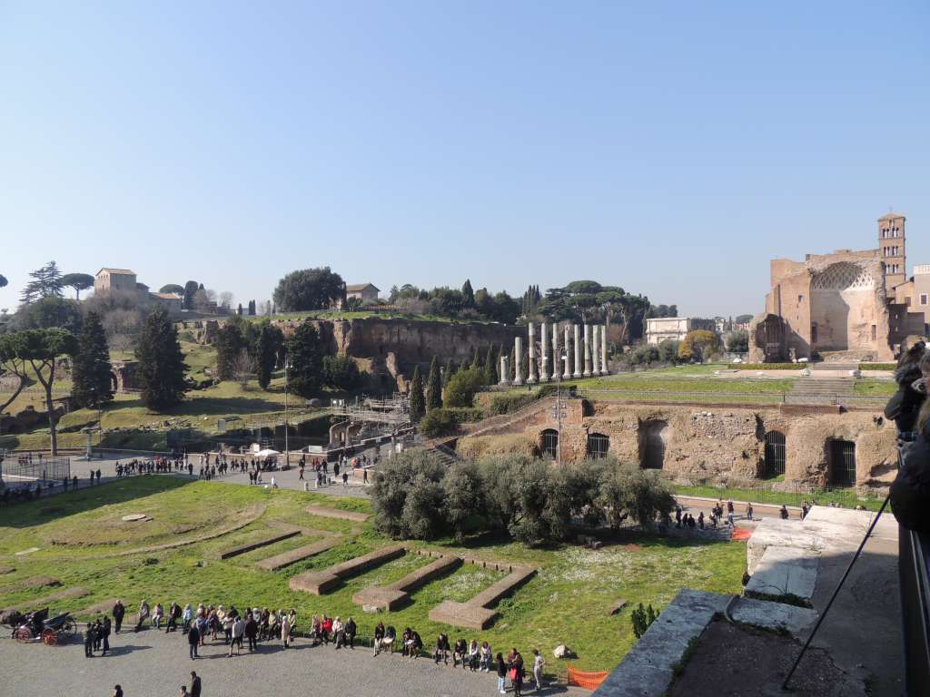 View from the colosseum of more ruins