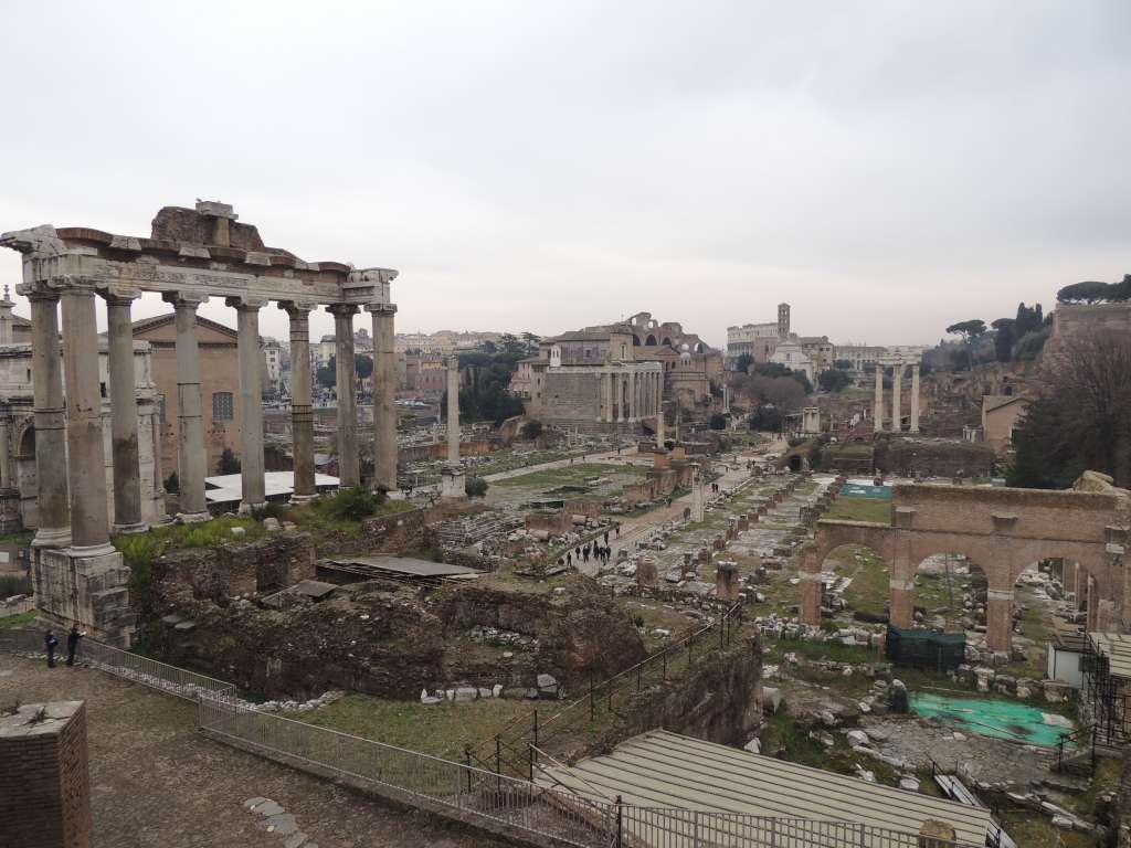 Outside the Roman Forum ruins