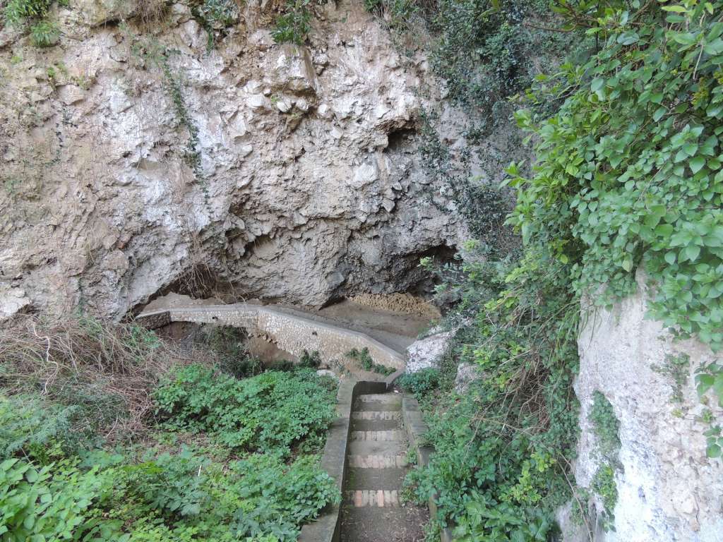 Cave at the bottom of the steps