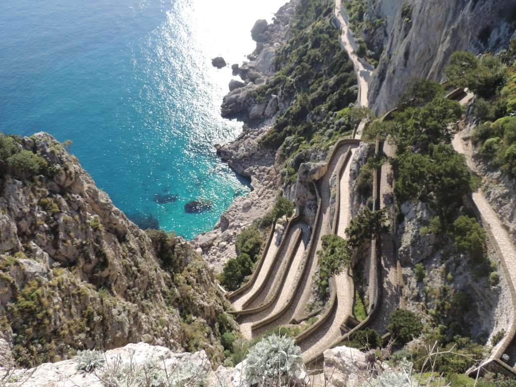 The long path down Via Krupp to Marinia Piccola, which was unfortunately closed due to fear of landslides