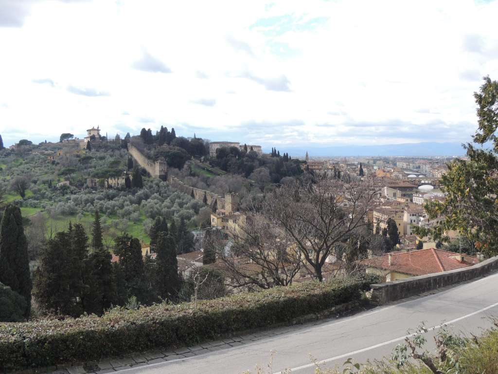 View of the old fort and wall from Piazza Michelangelo