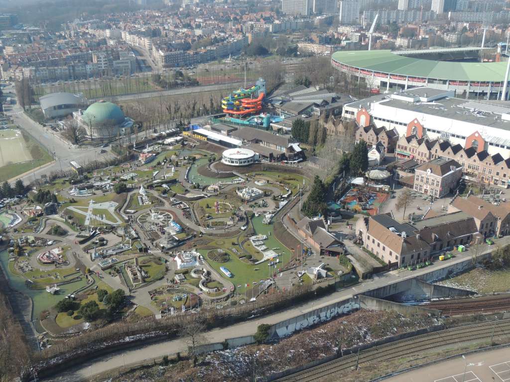 Looking down on Mini Europe from the Atomium