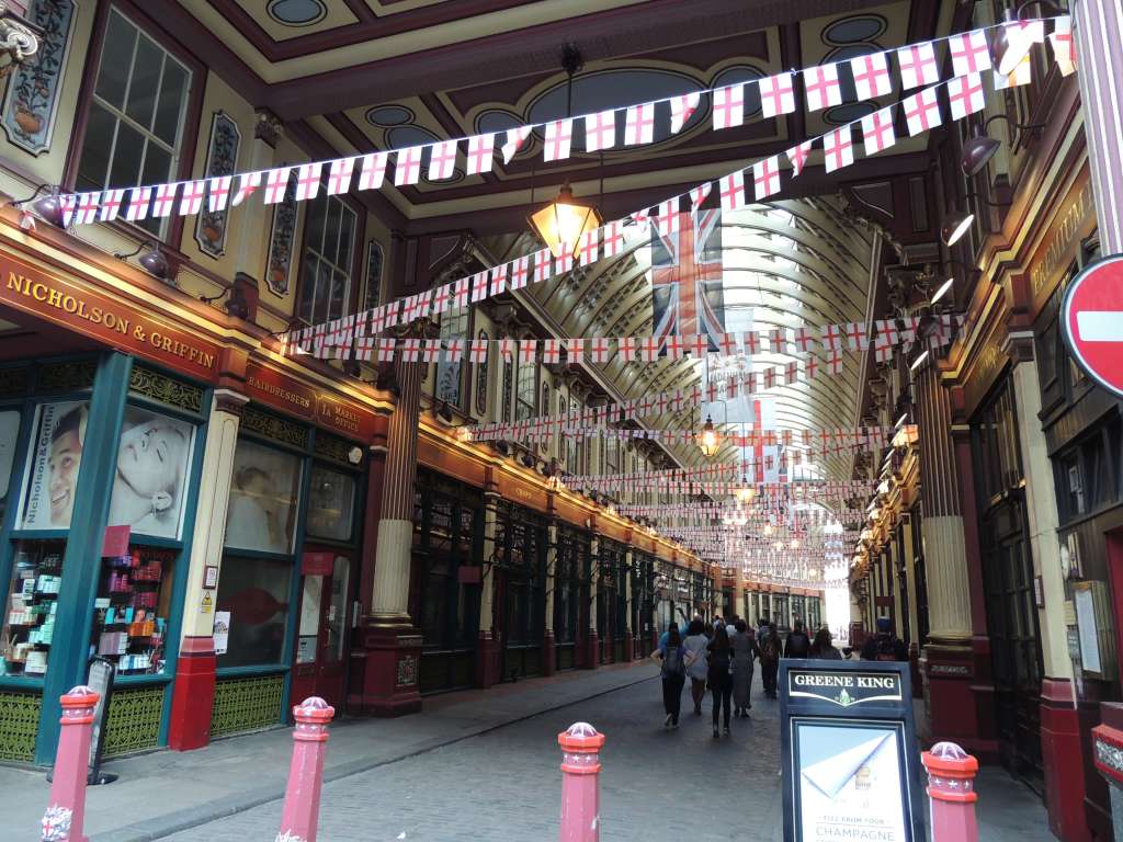 Leadenhall market where Diagon alley was filmed for Harry Potter