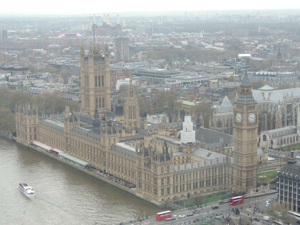 Big Ben and the house of parliament from the London Eye