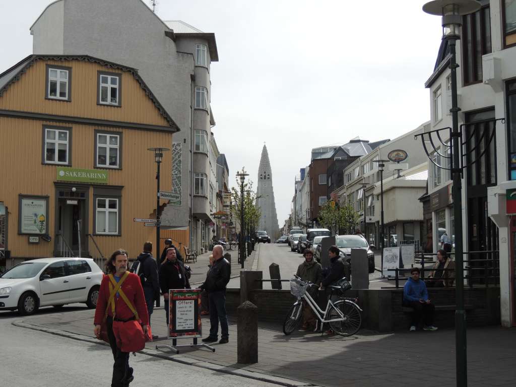 The church in the background