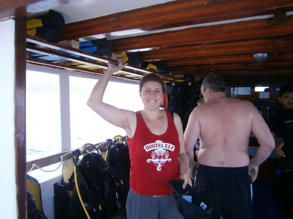 Gearing up for the first dive.