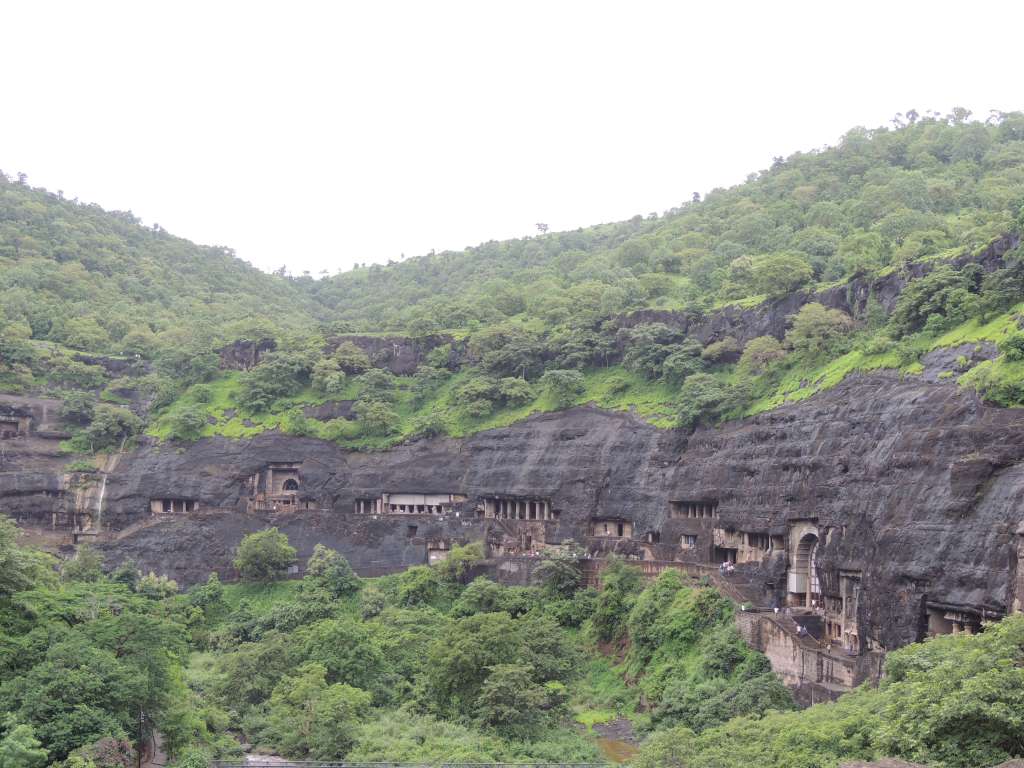 View of the 26 caves in the distance