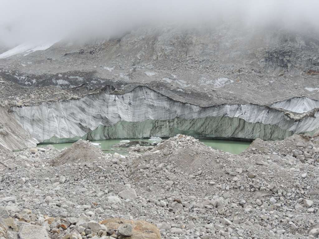 Walking along the Glazier heading for Base camp