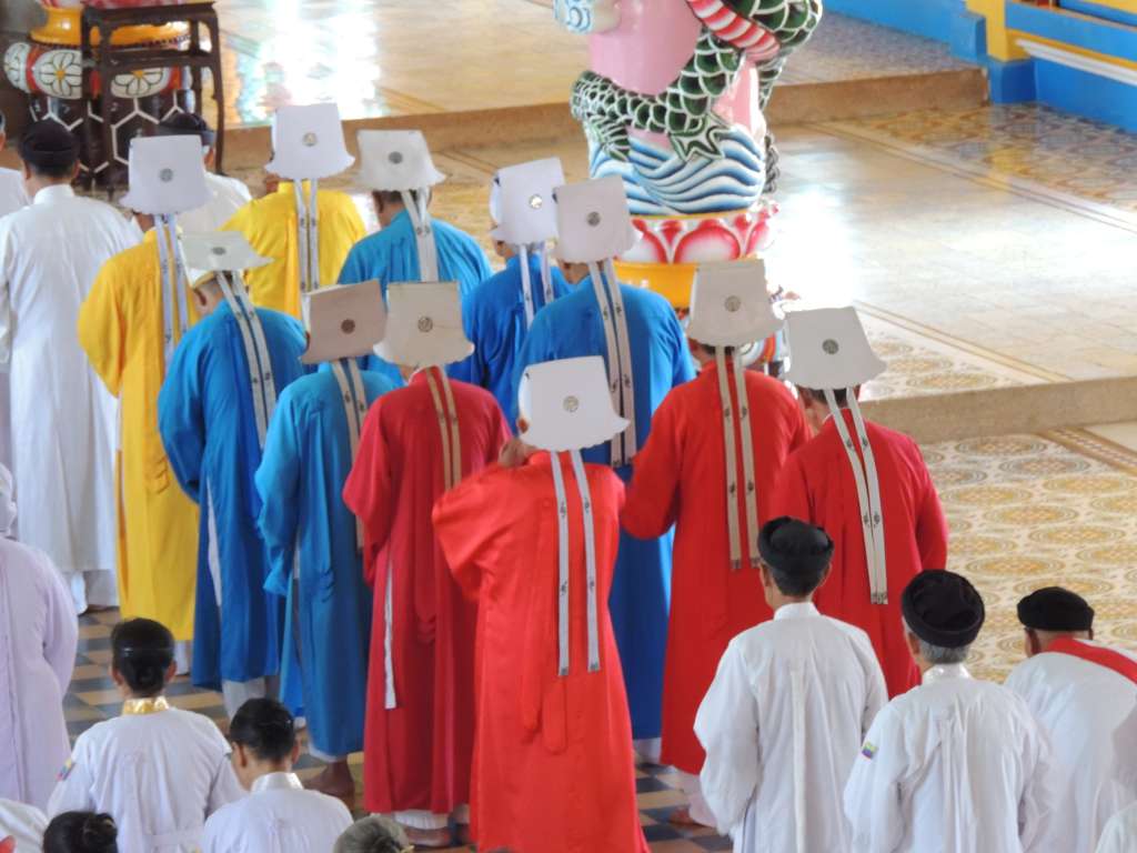 Monks at the Cao Dai temple.