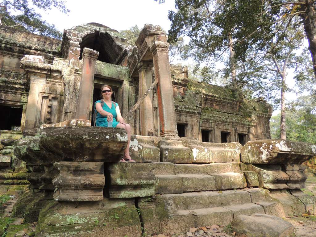 Kayla at the rear entrance to Angkor Wat