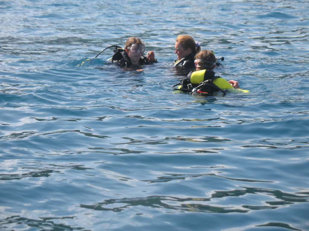 In the water waiting for the rest to join us so we can go under