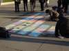 Chalk drawings of Country flags - Glenn mistook the New Zealand one for the Australian on