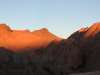 Sunset on the mountains as we drive through Dades Gorge